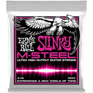 Cuerdas Ernie Ball Super Slinky M-Steel para Guitarra Eléctrica 9-42 (P02923)