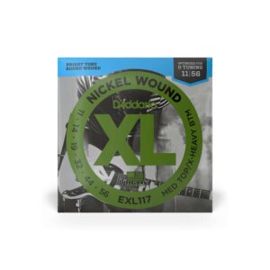 Cuerdas D'Addario XL Nickel Medium Top/Extra Heavy Bottom para Guitarra Eléctrica 11-56 (EXL117)