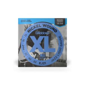 Cuerdas D'Addario XL Nickel Jazz Light Wound Third para Guitarra Eléctrica 12-52 (EJ21)