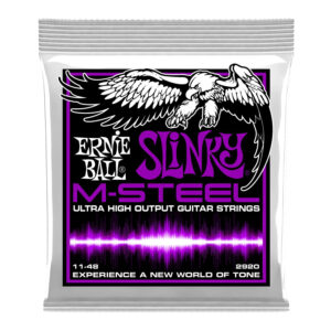 Cuerdas Ernie Ball Power Slinky M-Steel para Guitarra Eléctrica 11-48 (P02920)
