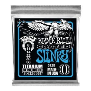 Cuerdas Ernie Ball Extra Slinky Coated Titanium RPS para Guitarra Eléctrica 8-38 (P03125)