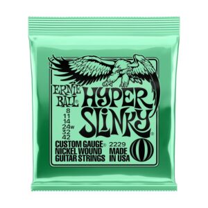 Cuerdas Ernie Ball Hyper Slinky Nickel Wound para Guitarra Eléctrica 8-42 (P02229)