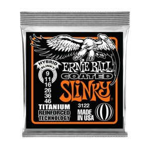 Cuerdas Ernie Ball Hybrid Slinky Coated Titanium RPS para Guitarra Eléctrica 9-46 (P03122)