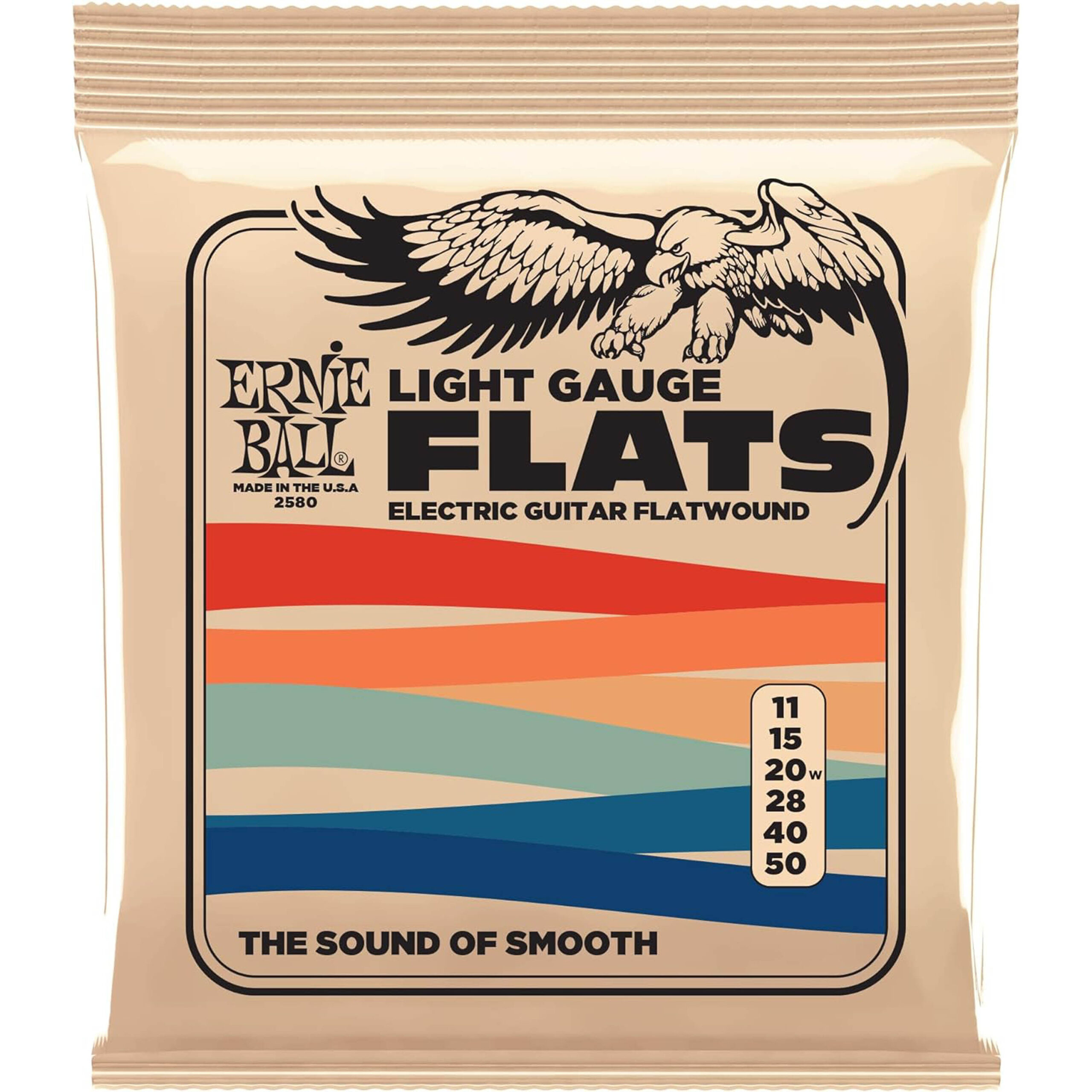 Cuerdas Ernie Ball Light Stainless Steel Flatwound para Guitarra Eléctrica 11-50 (P02580)