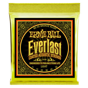 Cuerdas Ernie Ball Everlast Light Coated 80/20 Bronze para Guitarra Acústica 11-52 (P02558)