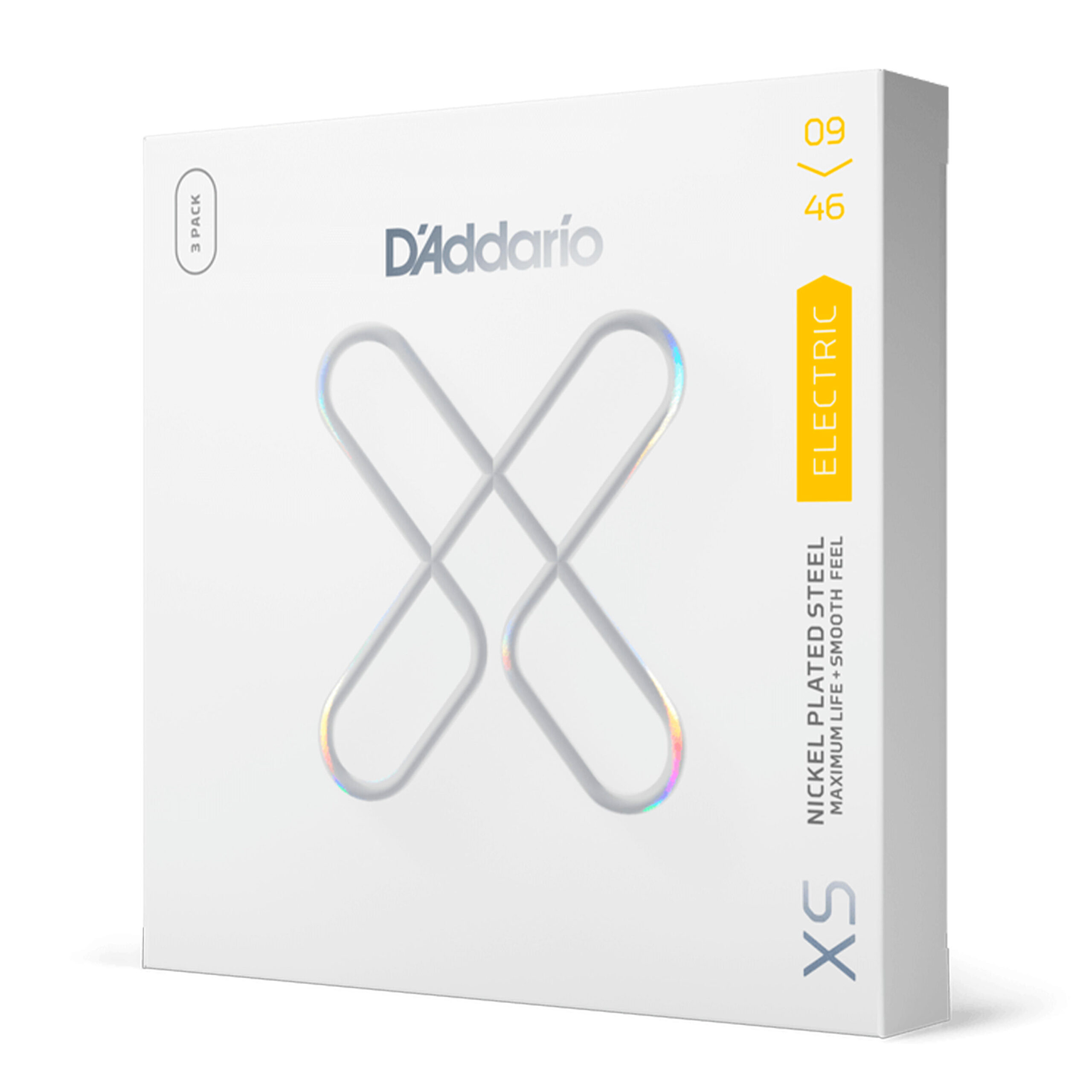 Cuerdas D'Addario XS Nickel Super Light Top/Regular Bottom 3-Pack para Guitarra Eléctrica 09-46 (XSE0946-3P)