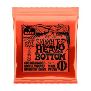 Pack de 3 Sets Cuerdas Ernie Ball Skinny Top Heavy Bottom Slinky 3-Pack para Guitarra Eléctrica 10-52 (P03215)