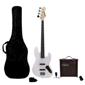 Pack Bajo Eléctrico Freeman Rockstarter White 4 Cuerdas