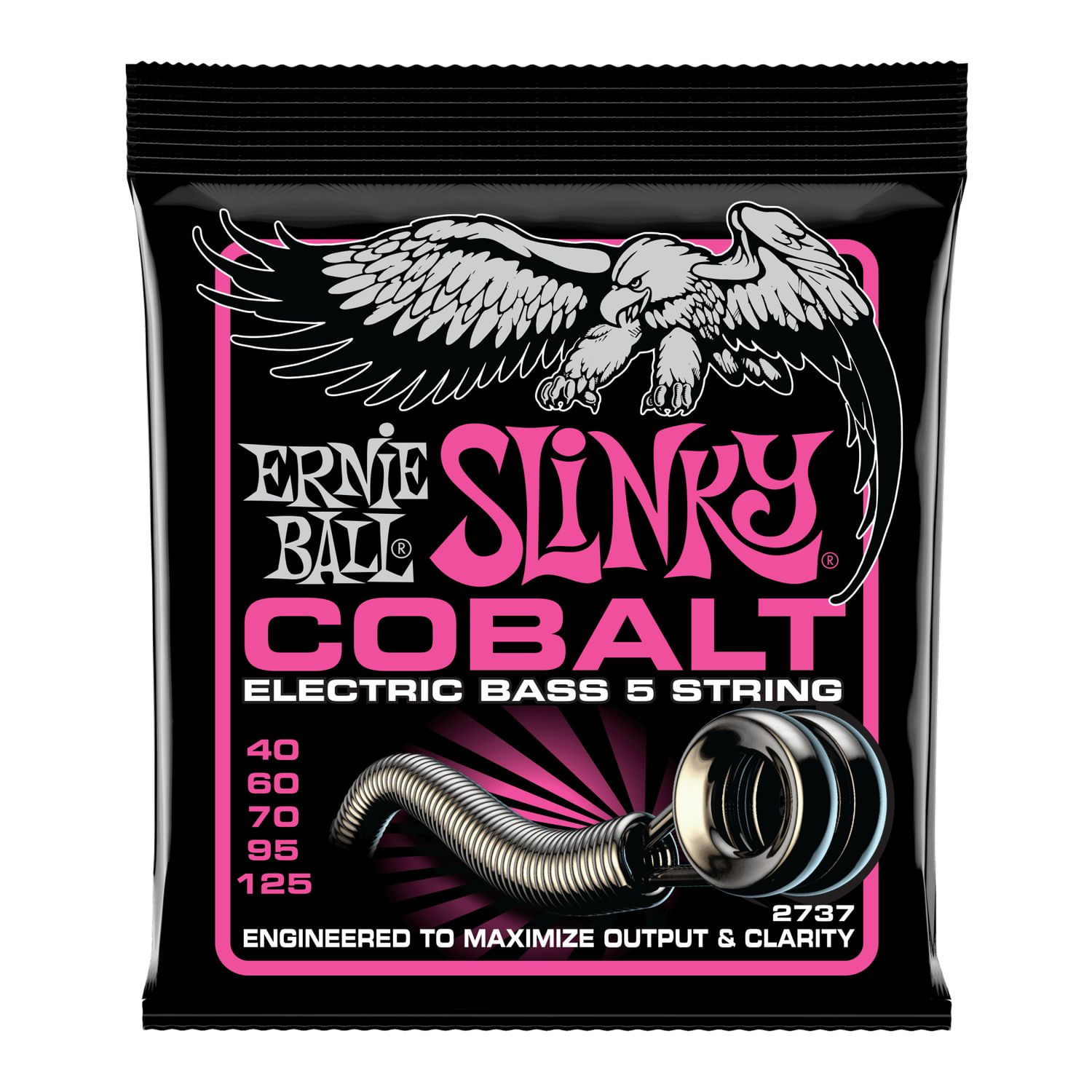 Cuerdas Ernie Ball Super Slinky Cobalt 5-String para Bajo Eléctrico 40-125 (P02737)