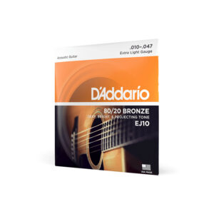 Cuerdas D'Addario 80/20 Bronze Extra Light para Guitarra Acústica 10-47 (EJ10)