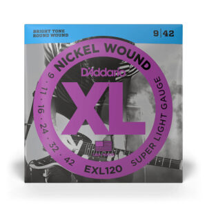 Cuerdas D'Addario XL Nickel Super Light para Guitarra Eléctrica 09-42 (EXL120)