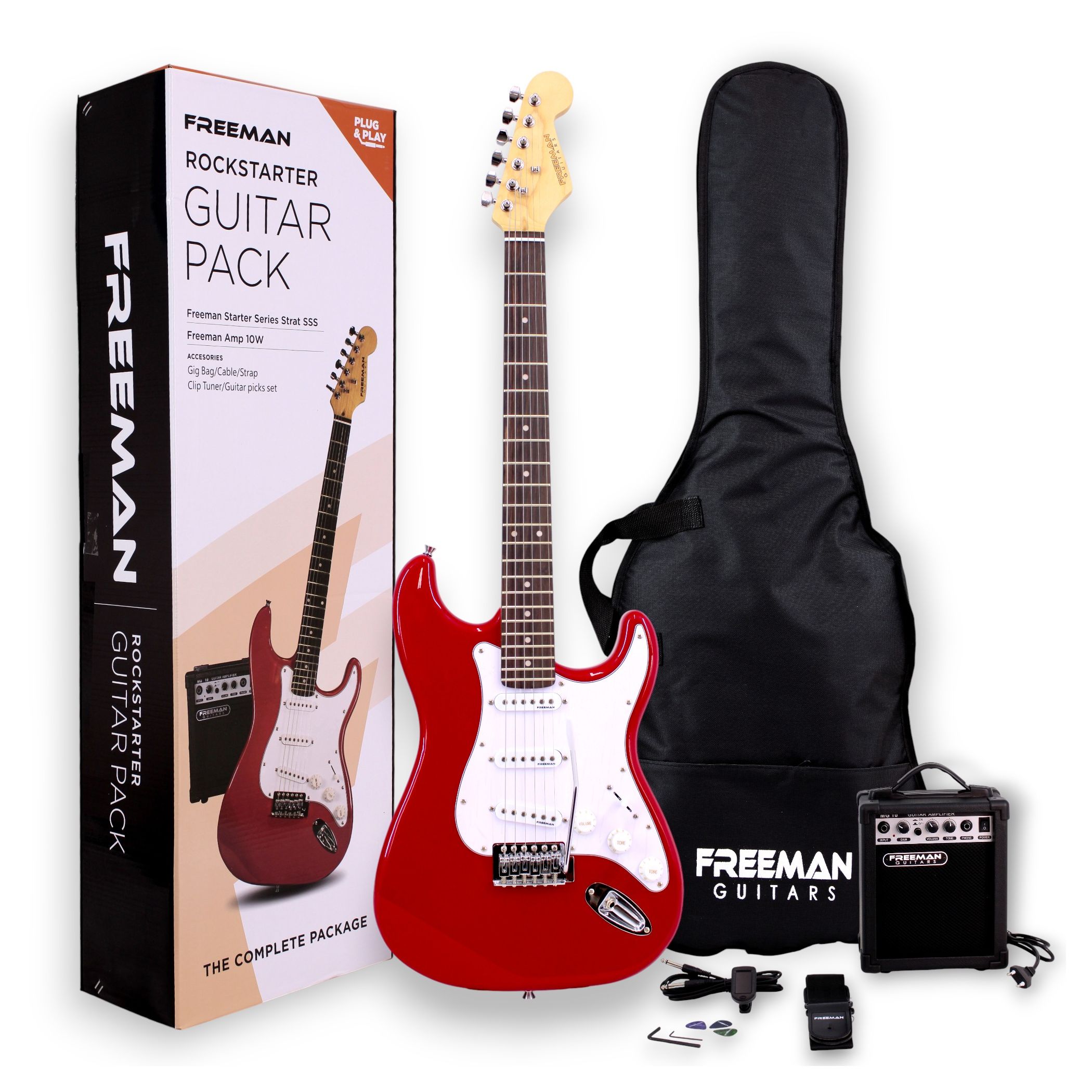 Pack de Guitarra Eléctrica Freeman ROCKSTARTER PACK RD
