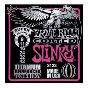 Cuerdas Ernie Ball Super Slinky Coated Titanium RPS para Guitarra Eléctrica 9-42 (P03123)