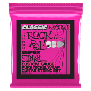 Cuerdas Ernie Ball Super Slinky Classic Pure Nickel para Guitarra Eléctrica 9-42 (P02253)