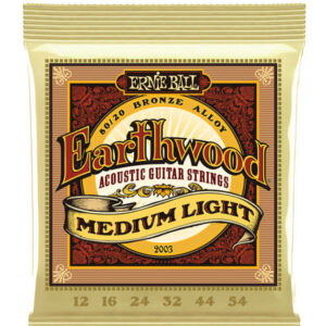 Cuerdas Ernie Ball Earthwood Medium Light 80/20 Bronze para Guitarra Acústica 12-54 (P02003)